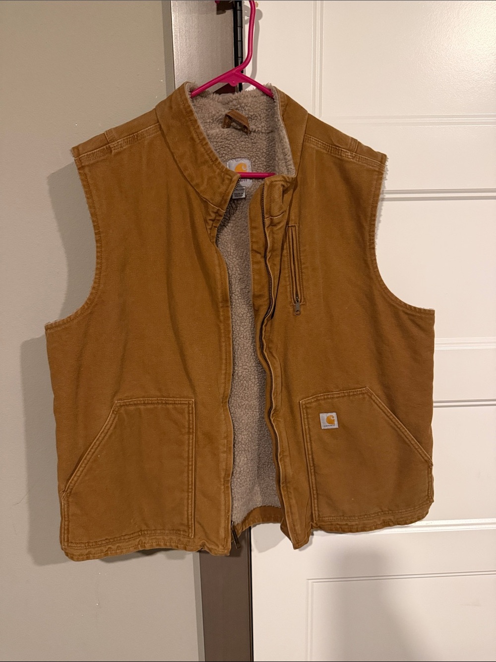 Carhartt Brown Sherpa-Lined Work Vest